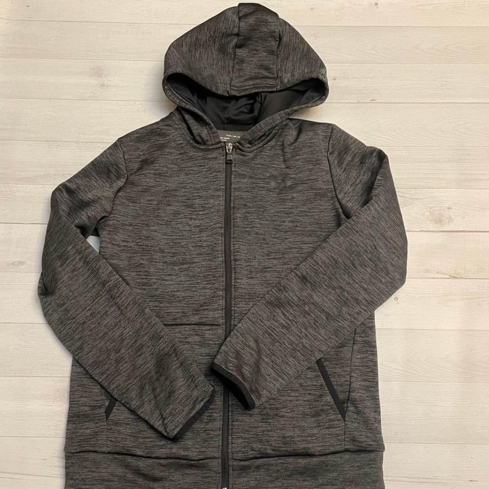 under armour boys grey zip up youth large